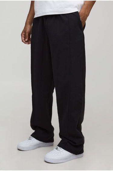 Baggy Fit Premium Heavyweight Man Script Joggers - black