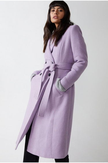 Belted Double Breasted italian wool Jacket