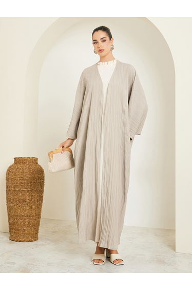 Women Beige Textured Abaya