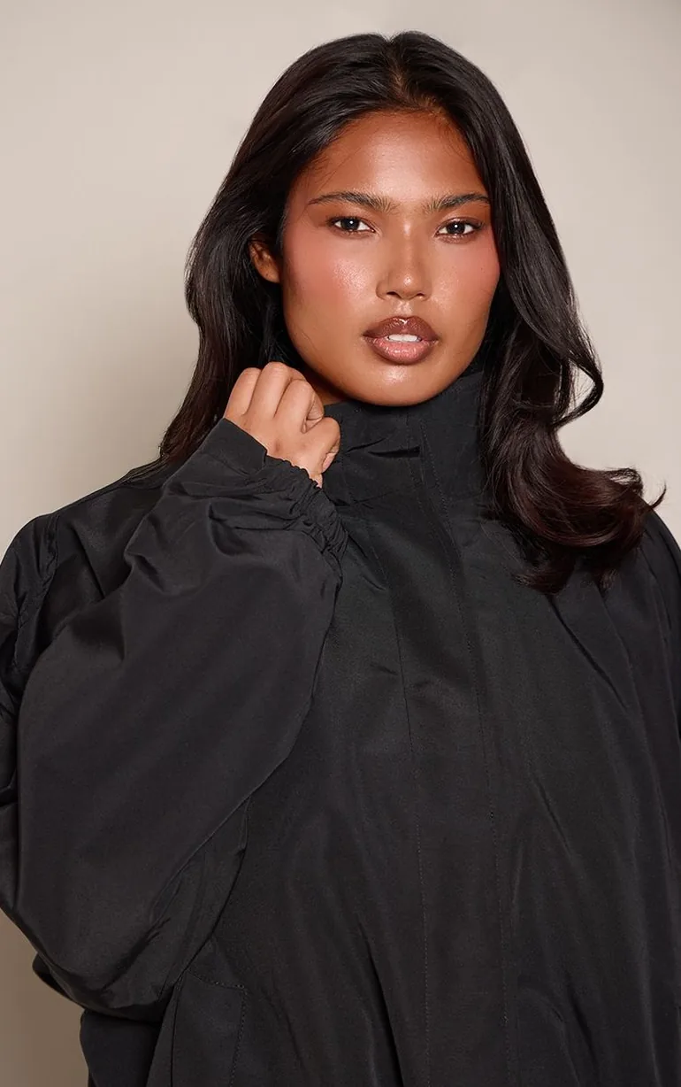 Plus Black Button Up Jacket - 3
