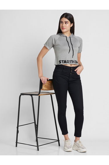 Solid High Rise Skinny Fit Stretchable Jeans with Pockets