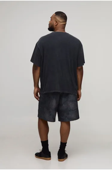 شورت بوهو مان أسود بقصة عريضة - للمقاسات الكبيرة