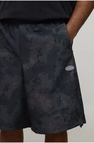 شورت بوهو مان أسود بقصة عريضة - للمقاسات الكبيرة