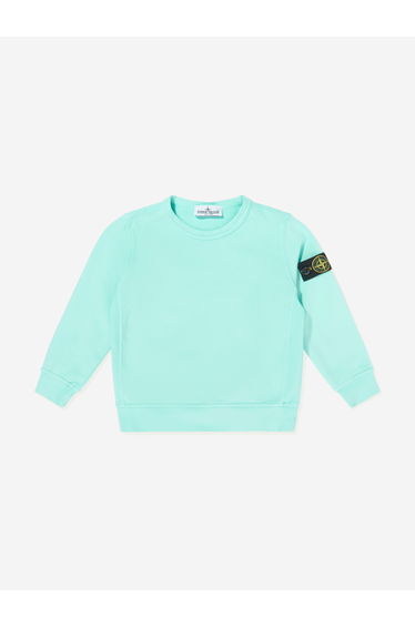 Stone Island Boys Cotton Fleece Sweatshirt in Blue
