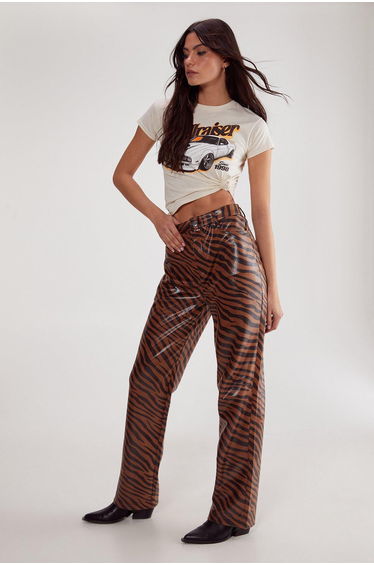 Neutral Zebra Straight Leg Pant
