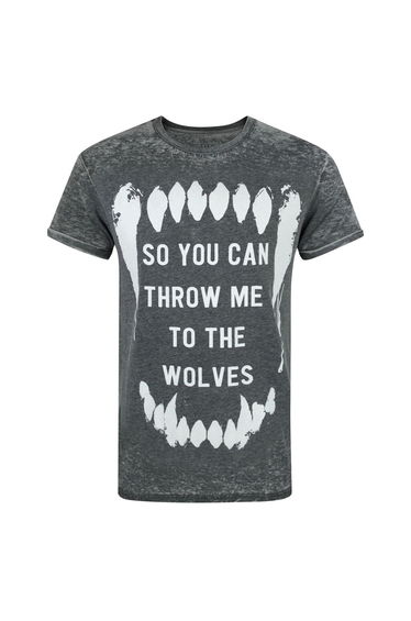 Bring Me The Horizon Mens Wolves Burn Out T-Shirt - Charcoal