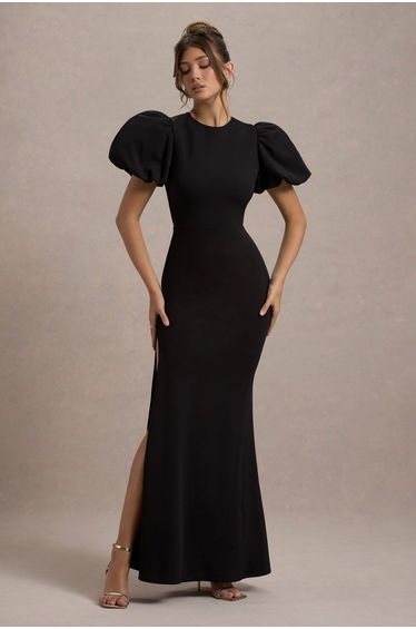 Love Letters | Black Puff-Sleeve Maxi Dress