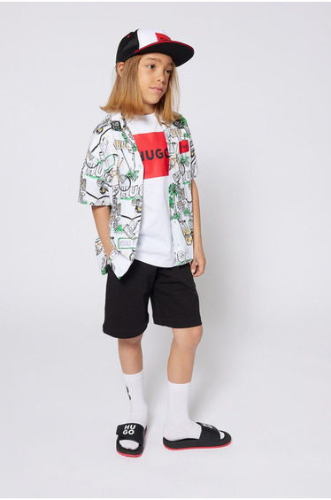 Hugo Box Logo Short Sleeves T-Shirt White