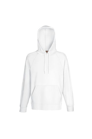 Fruit Of The Loom Mens Lightweight Hooded Sweatshirt / Hoodie (240 GSM) - White