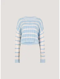 Contrast Stripe Cropped Jumper - 6