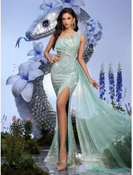 LUVISTRUE Shining Fashionable Sequins Women Evening Gown - 3