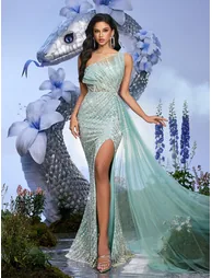 LUVISTRUE Shining Fashionable Sequins Women Evening Gown - 1