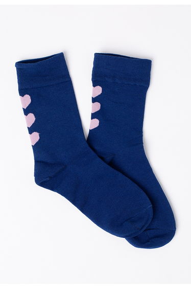 Triple Hearts Jacquard Crew Socks