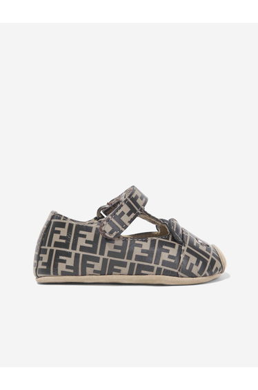 Fendi Baby FF Logo Bear Pre-Walkers in Brown