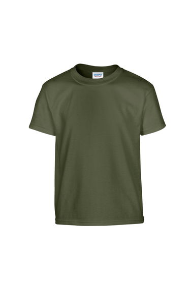 Gildan Childrens/Kids Plain Cotton Heavy T-Shirt - Military Green