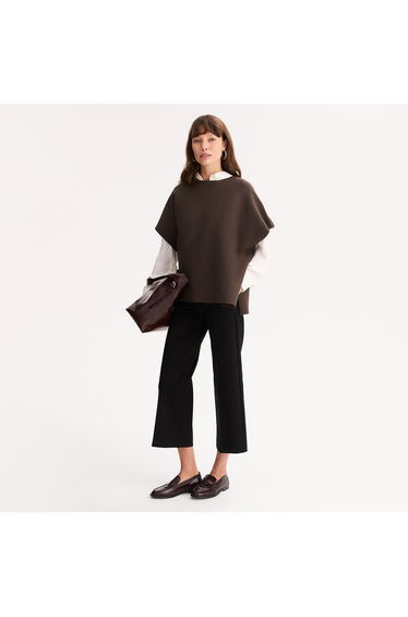 Milano Knit Poncho with Crew Neck