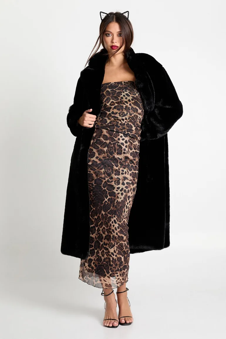 Leopard Print Mesh Bandeau Top - leopard - 2