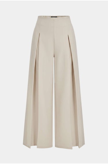 Solid High Waist Wide Leg Pants