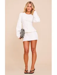 Petite White Woven Tailored Skort - 6
