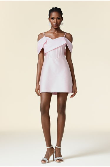 Vako Sleeveless Diamond Fishbone Mini Dress