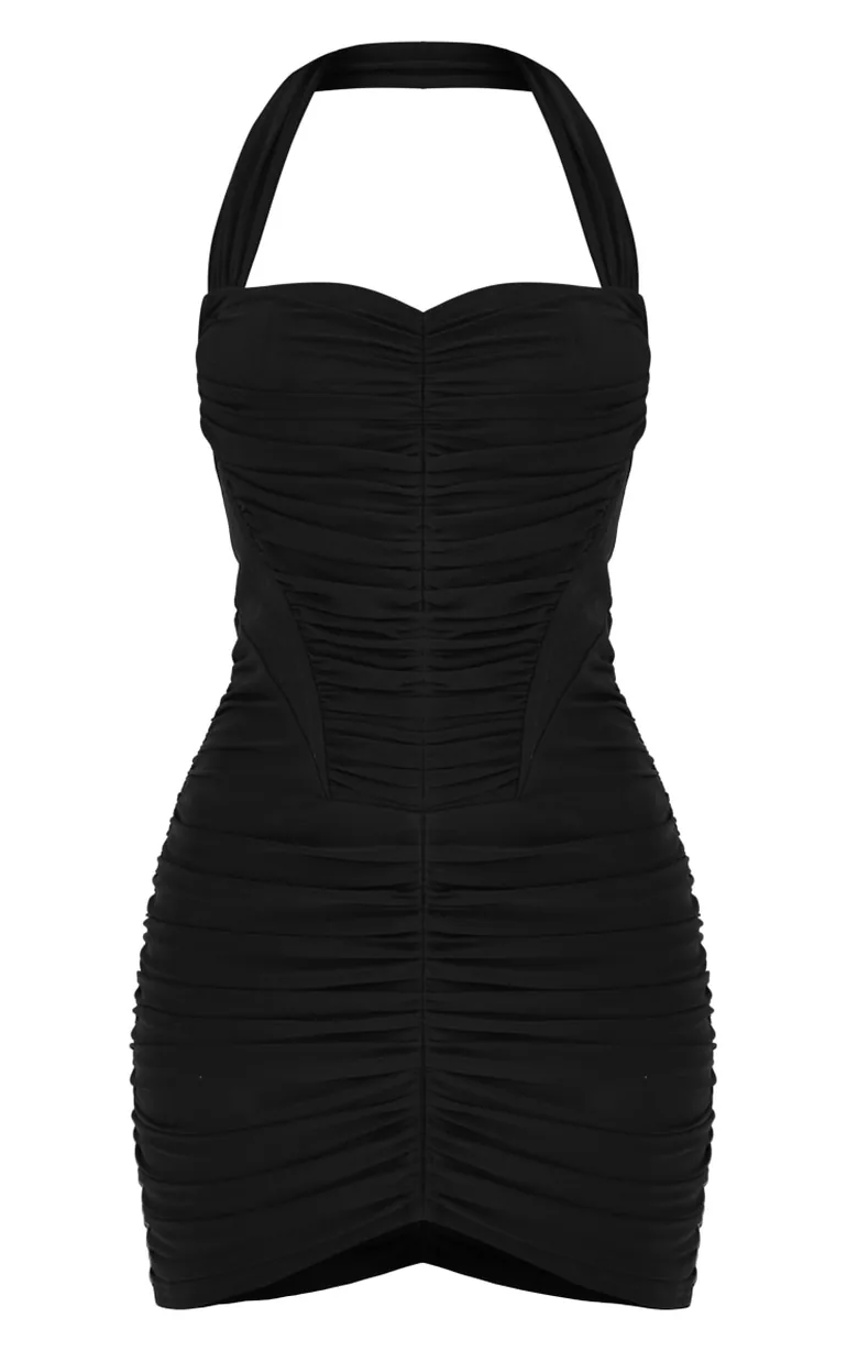 white christmas dresses Talia Black Satin Lace Corset Maxi Dress main image 1