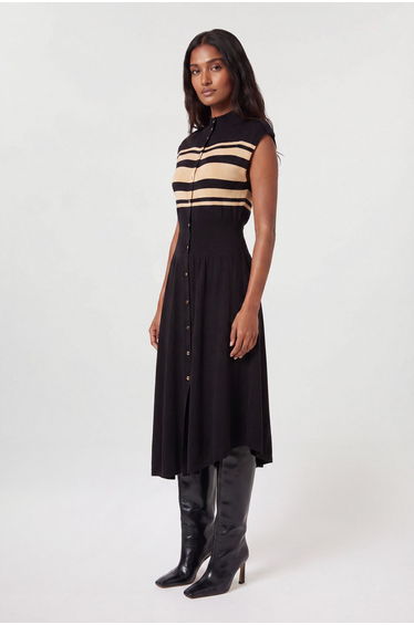 Petite Viscose Blend Knitted Sleeveless Midi Dress