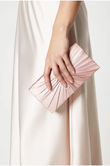 Beauty Twist Front Satin Clutch Bag