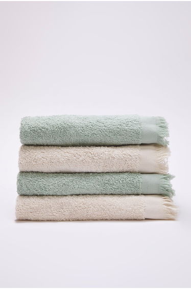 Set of 4 Tassel Detailed Face Towels 50X80Cm