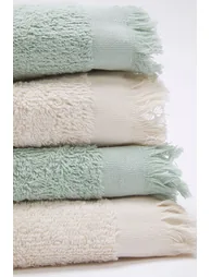 Set of 4 Tassel Detailed Face Towels 50X80Cm - 1