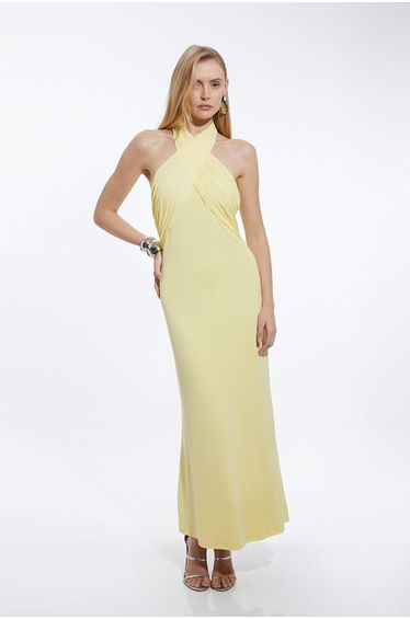 Drapey Crepe Jersey Maxi Dress