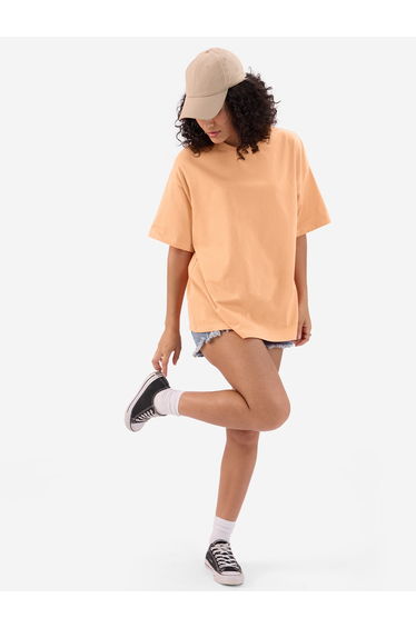 Orange Crew Neck Oversized T-Shirt