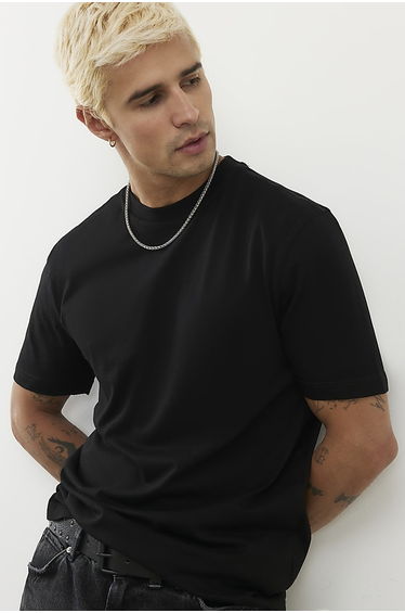 Black Slim Fit Crew Neck T-shirt 3 Pack product thumbnail 3