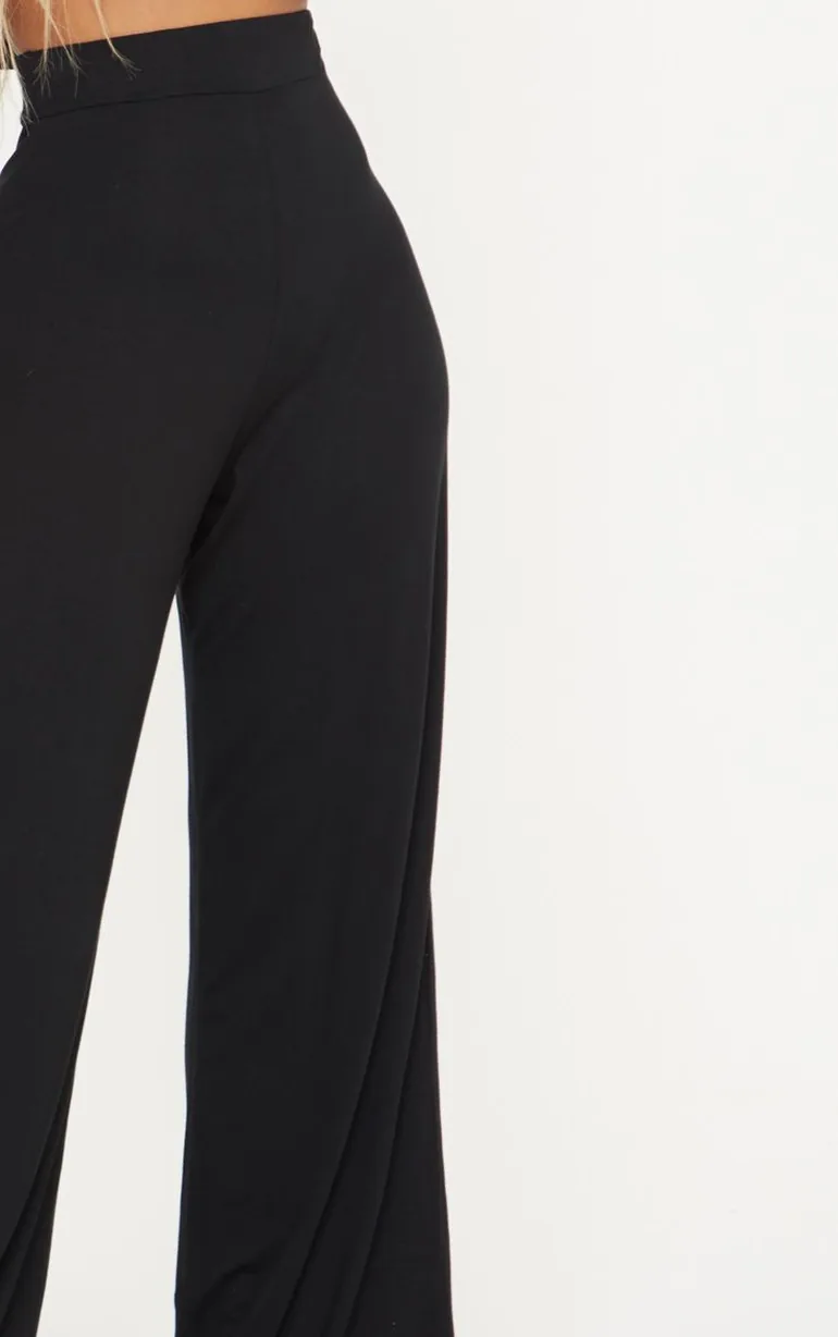 Shape Black Jersey Wide Leg Trouser - 4