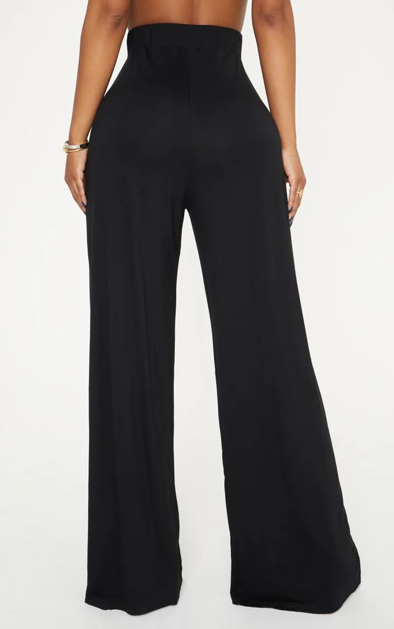 Shape Black Jersey Wide Leg Trouser - 3