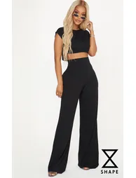 Shape Black Jersey Wide Leg Trouser