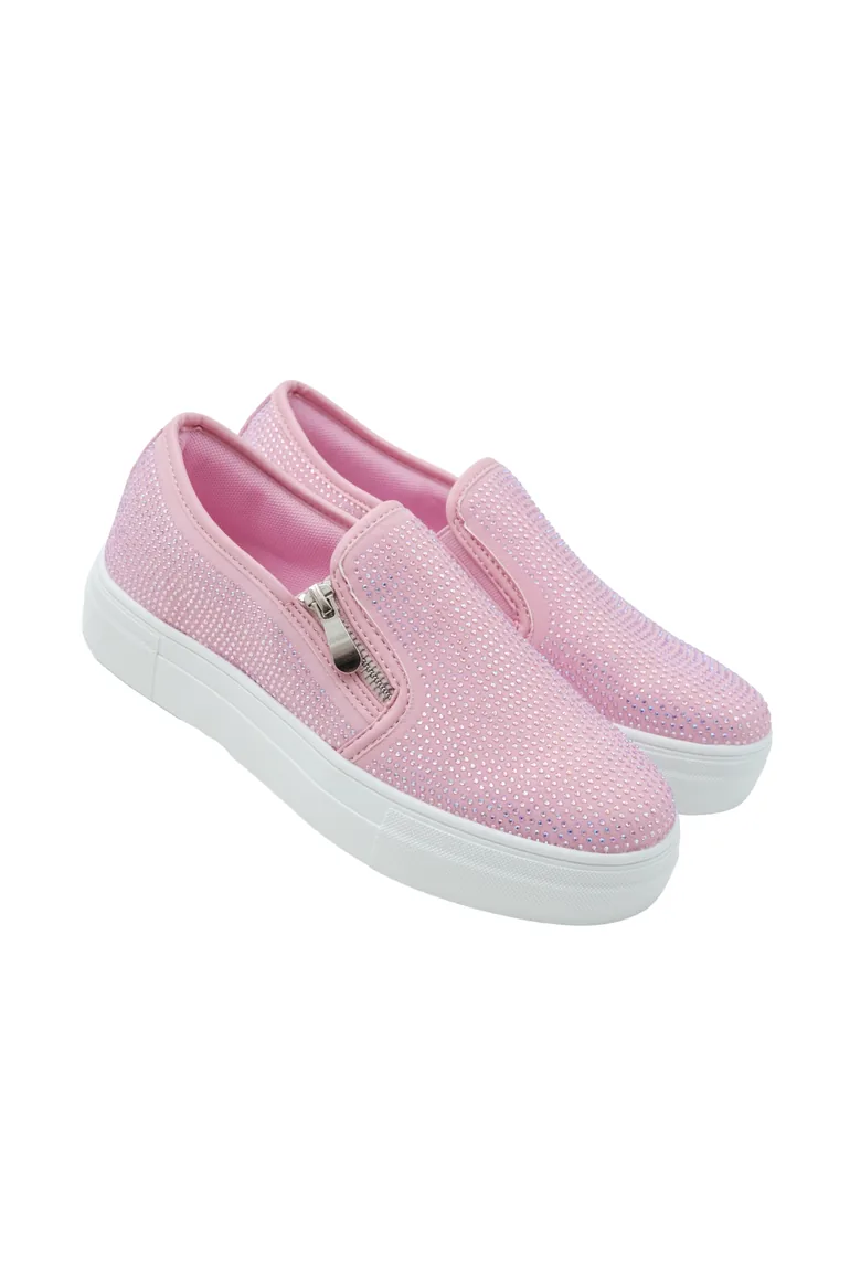 Lemonade Crystal Deluxe Zip Pumps Limited Edition Trainers Pink