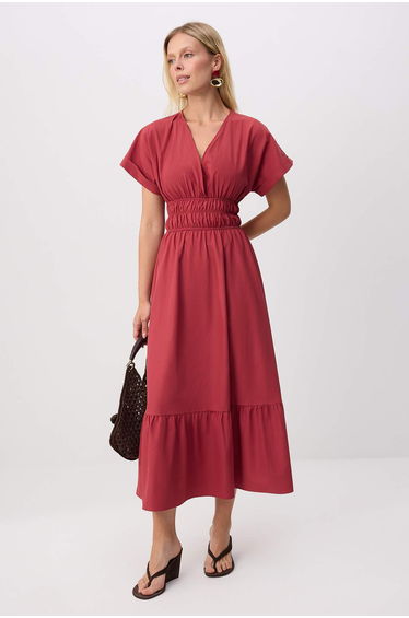 Tile Midi Woven Dress