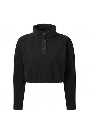 TriDri Womens/Ladies Cropped Fleece Top - Black