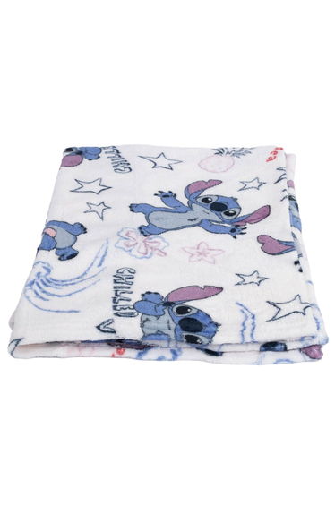 Lilo & Stitch Chilled Vibes Fleece Blanket - White/Blue/Purple