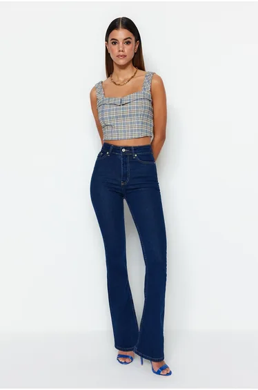 Jeans - Navy blue - Wide leg