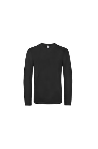 B&C Mens #E190 Long Sleeve T-Shirt - Black