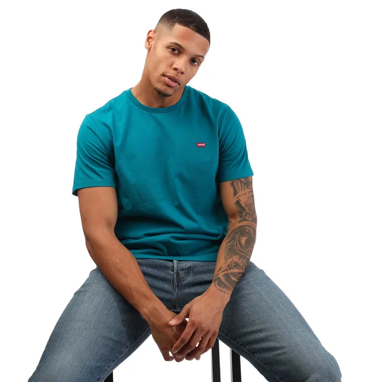 Men's Levis Original Housemark T-Shirt in Blue - 3