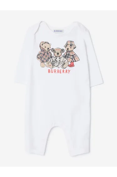 Burberry Baby Thomas Bear and Friends Romper in White