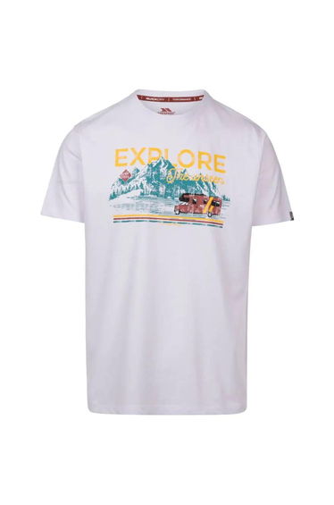 Trespass Mens Thelon Printed Casual T-Shirt - White
