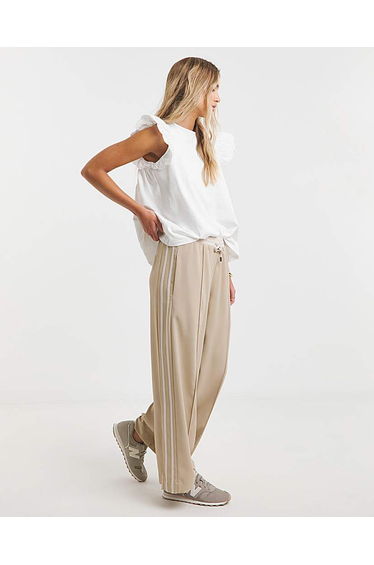 Contrast Waist Side Stripe Trouser