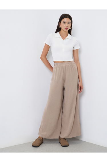 Elastic Waist Wide Leg Pants