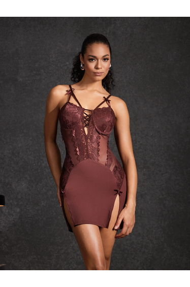 Velthris Spaghetti Corset Lace Mini Dress