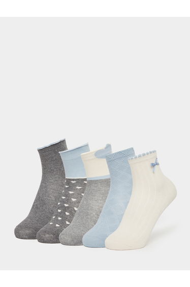 Pack of 5 - Kids Ribbed Ankle Socks