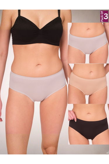 Pack of 3 - Women Seamless Full Brief Panties
