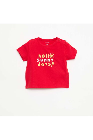 Short-Sleeved Cotton Jersey T-Shirt RED